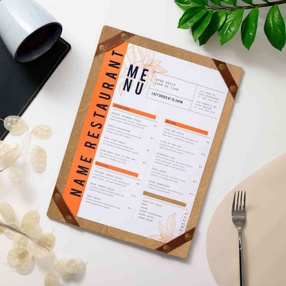 Wooden Menu Board with Golden / Silver Embossing of Logo - buy at the ...