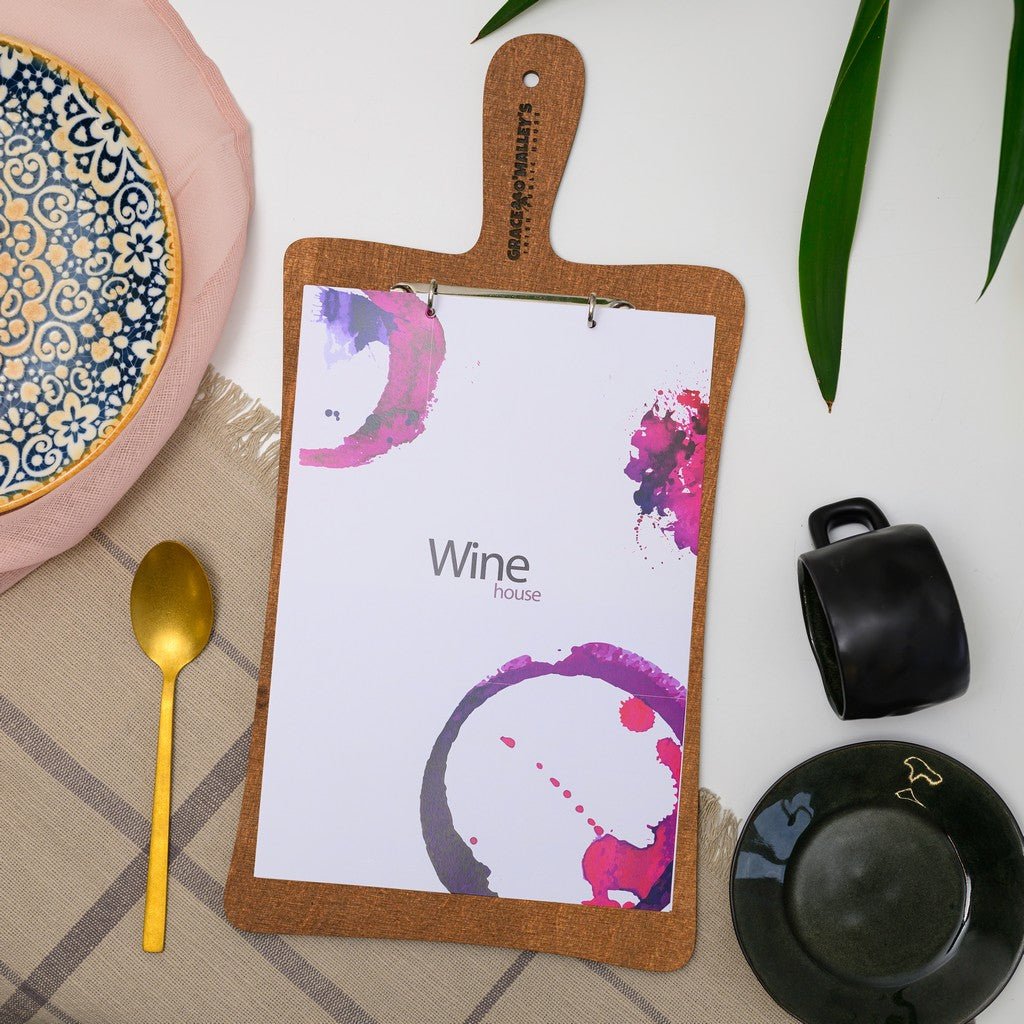 Wooden Menu Board with Ring Binder (P10A4) - inkohoreca - shop