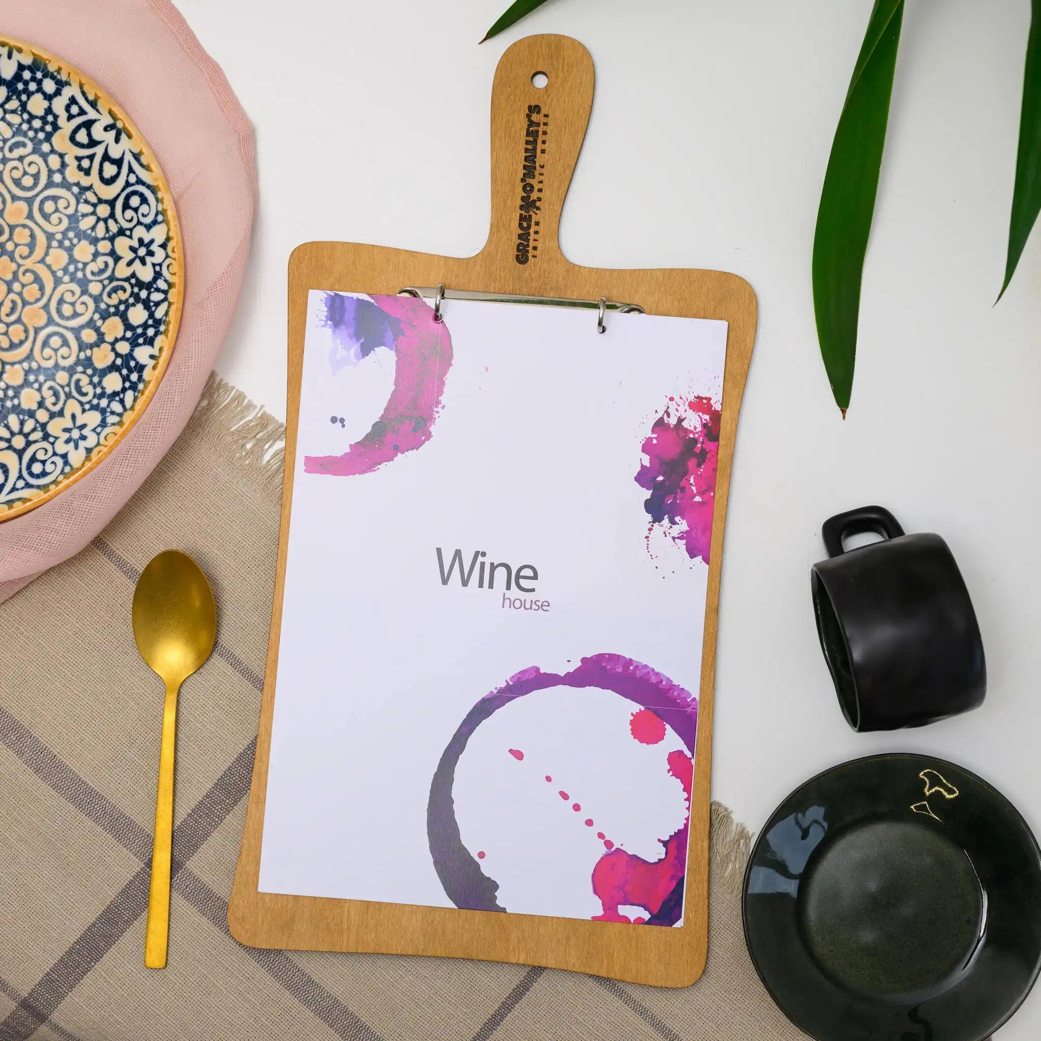 Wooden Menu Board with Ring Binder (P10A4) - inkohoreca - shop