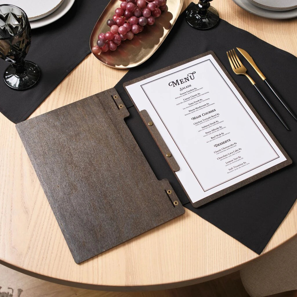 Wooden Menu Cover with 3D Applied Element in Wenge color (M02A4)