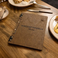Wooden Menu Cover fastened with Plank Fixing (M02A4)