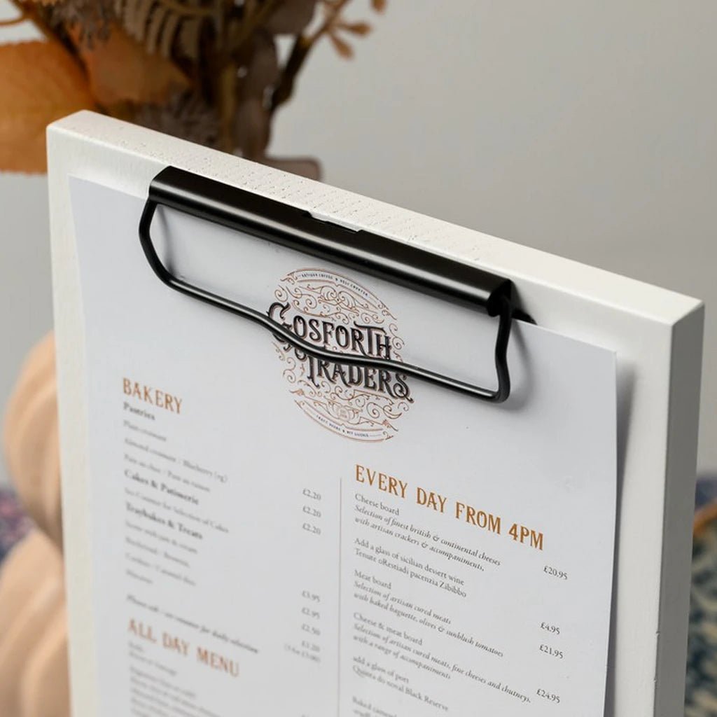 Wooden Menu Holder with Black Binder in Black (TT429A5) - inkohoreca - shop