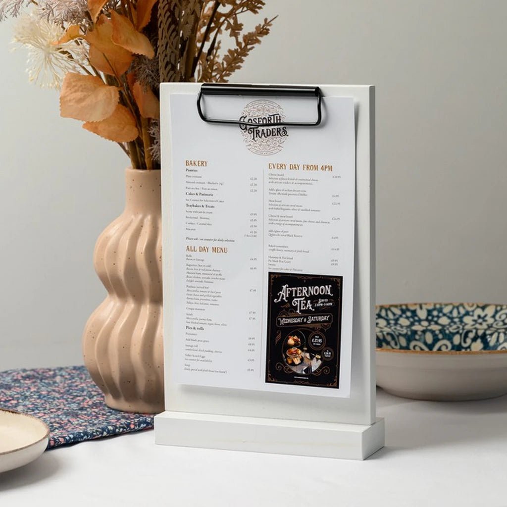 Wooden Menu Holder with Black Binder in Black (TT429A5) - inkohoreca - shop