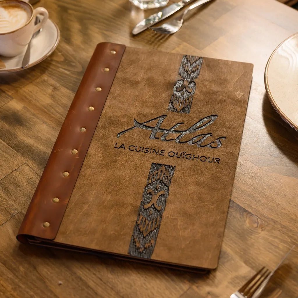 Functional restaurant menu book for easy handling.