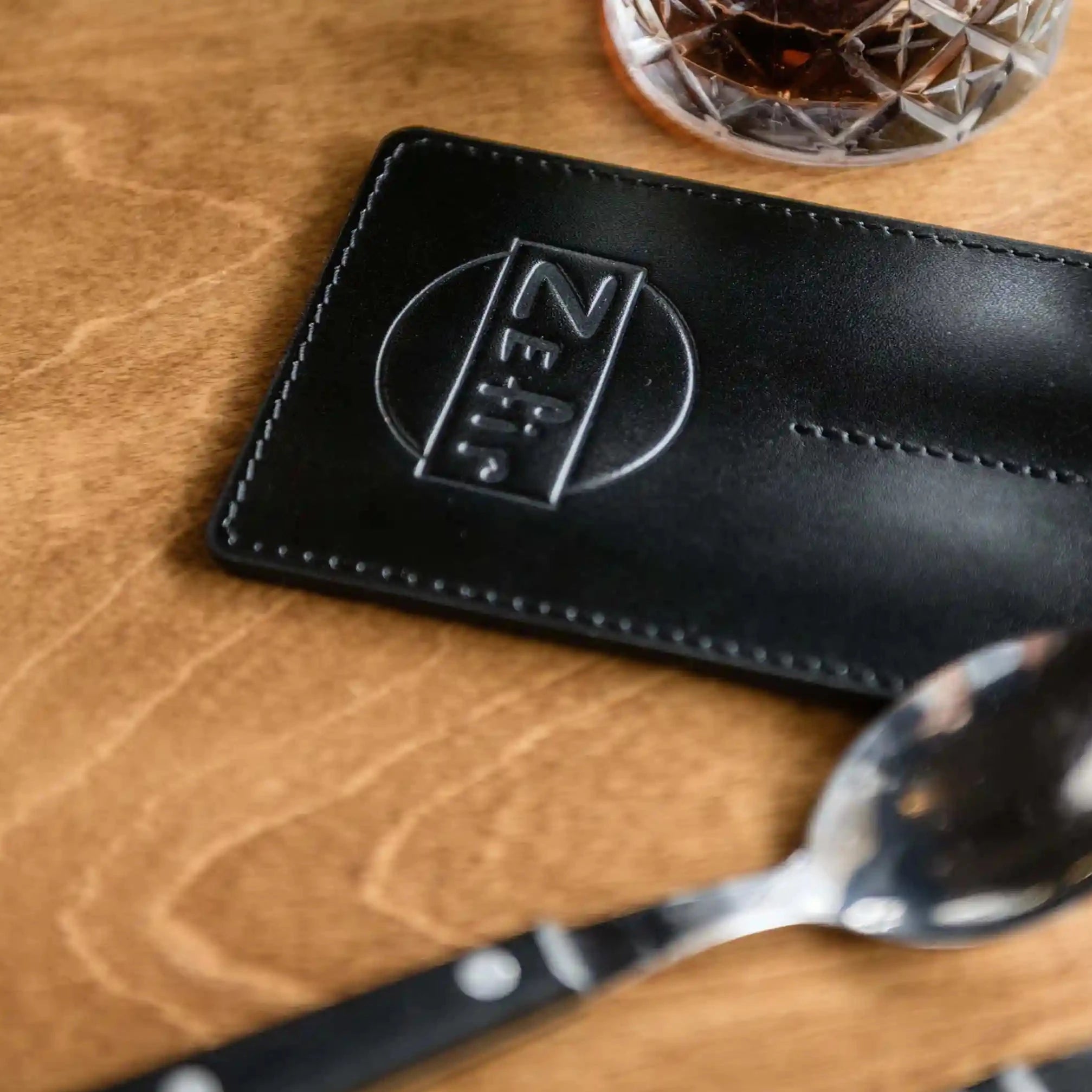 Leather Cutlery Holder with Two Sections