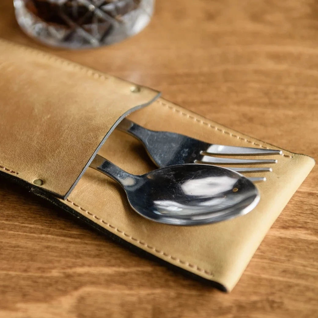 Crazy Horse Leather Cutlery Holder