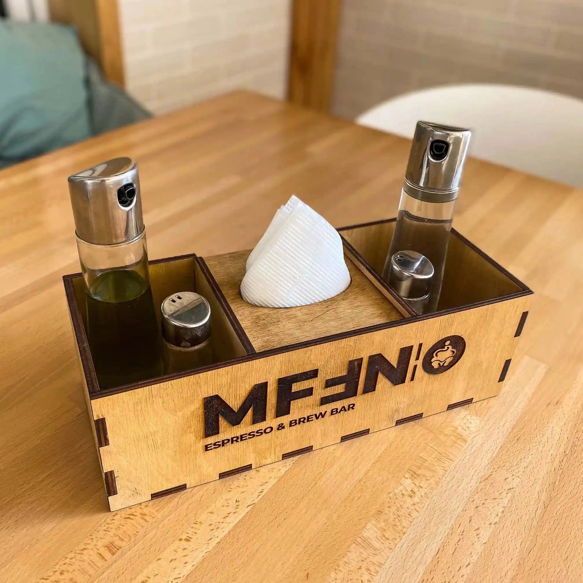 Wooden Holder For Condiments and Napkins - inkohoreca - shop